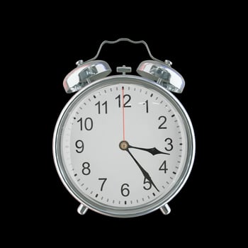 3h 24m PM or AM Vintage Steel Alarm Clock photo