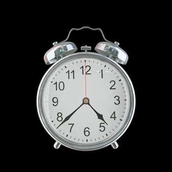 4h 38m PM or AM Vintage Steel Alarm Clock photo