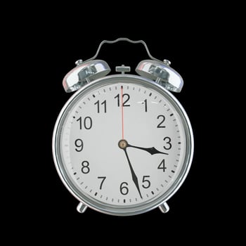 3h 27m PM or AM Vintage Steel Alarm Clock photo