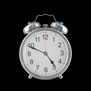 4h 49m PM or AM Vintage Steel Alarm Clock photo