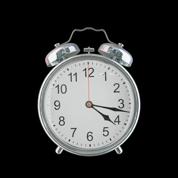 4h 17m PM or AM Vintage Steel Alarm Clock photo