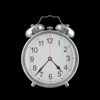 4h 37m PM or AM Vintage Steel Alarm Clock photo
