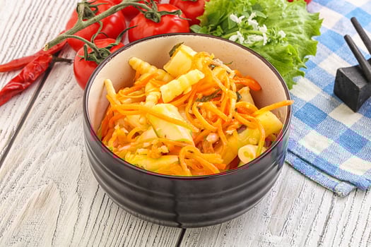 Korean food - pickled bamboo stalks photo