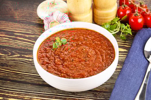 Spanish traditional gazpacho tomato soup photo