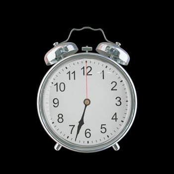 6h 33m PM or AM Vintage Steel Alarm Clock photo