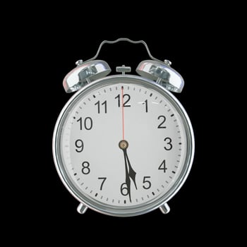 5h 29m PM or AM Vintage Steel Alarm Clock photo