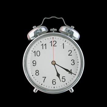 5h 20m PM or AM Vintage Steel Alarm Clock photo