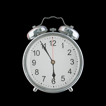 5h 55m PM or AM Vintage Steel Alarm Clock photo