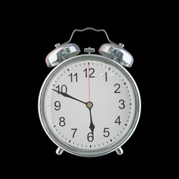 5h 49m PM or AM Vintage Steel Alarm Clock photo