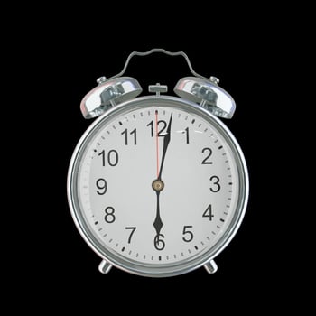6h 02m PM or AM Vintage Steel Alarm Clock photo