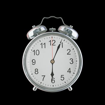 6h 04m PM or AM Vintage Steel Alarm Clock photo