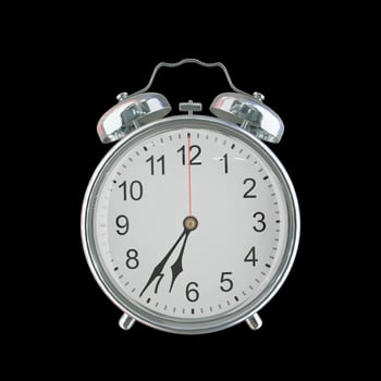 6h 36m PM or AM Vintage Steel Alarm Clock photo