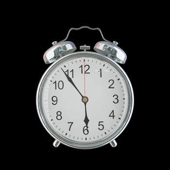 5h 54m PM or AM Vintage Steel Alarm Clock photo