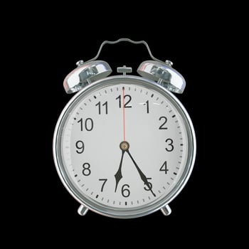 6h 25m PM or AM Vintage Steel Alarm Clock photo