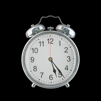 5h 24m PM or AM Vintage Steel Alarm Clock photo
