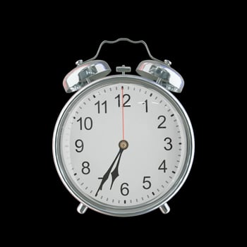 6h 35m PM or AM Vintage Steel Alarm Clock photo