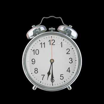 6h 30m PM or AM Vintage Steel Alarm Clock photo