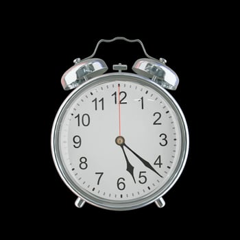 5h 22m PM or AM Vintage Steel Alarm Clock photo