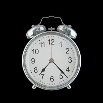 7h 23m PM or AM Vintage Steel Alarm Clock photo