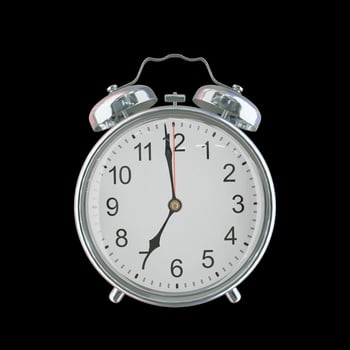 6h 59m PM or AM Vintage Steel Alarm Clock photo