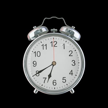 6h 40m PM or AM Vintage Steel Alarm Clock photo