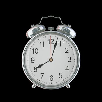 8h 03m PM or AM Vintage Steel Alarm Clock photo