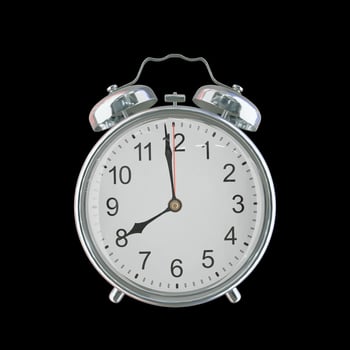 7h 59m PM or AM Vintage Steel Alarm Clock photo