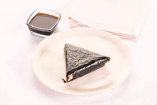 Japanese traditional onigiri with fish photo