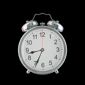 8h 34m PM or AM Vintage Steel Alarm Clock photo