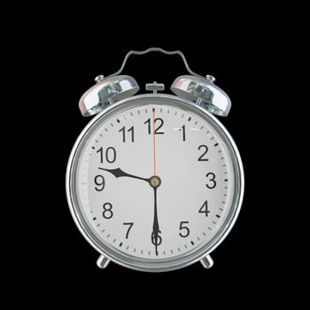 9h 30m PM or AM Vintage Steel Alarm Clock photo