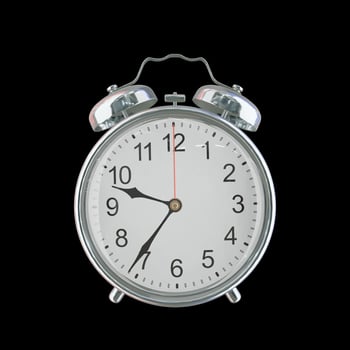 9h 36m PM or AM Vintage Steel Alarm Clock photo