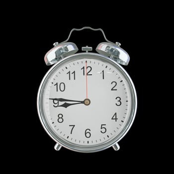 8h 46m PM or AM Vintage Steel Alarm Clock photo