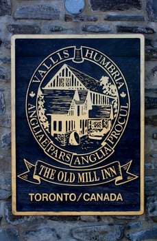 Toronto, Canada - August 18, 2017 View of sign The Old Mill Inn one of the most famous Hotels in Toronto photo