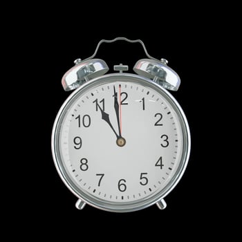 10h 59m PM or AM Vintage Steel Alarm Clock photo