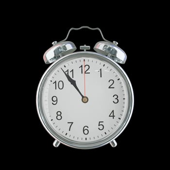 10h 54m PM or AM Vintage Steel Alarm Clock photo