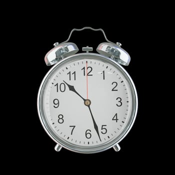 10h 27m PM or AM Vintage Steel Alarm Clock photo