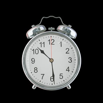 10h 29m PM or AM Vintage Steel Alarm Clock photo