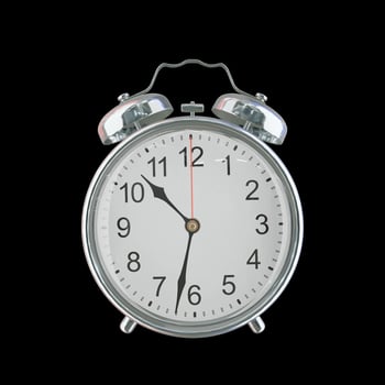 10h 32m PM or AM Vintage Steel Alarm Clock photo