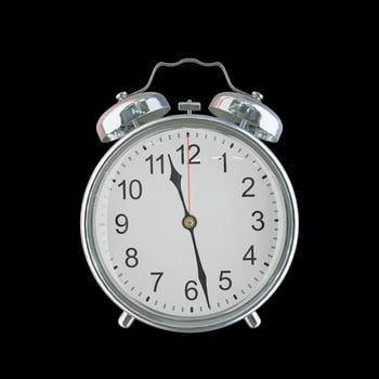 11h 28m PM or AM Vintage Steel Alarm Clock photo