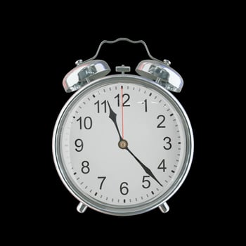 11h 23m PM or AM Vintage Steel Alarm Clock photo