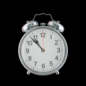 10h 53m PM or AM Vintage Steel Alarm Clock photo