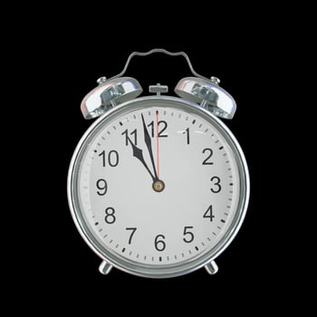 10h 58m PM or AM Vintage Steel Alarm Clock photo