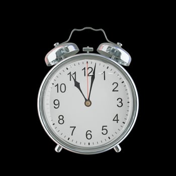 11h 02m PM or AM Vintage Steel Alarm Clock photo