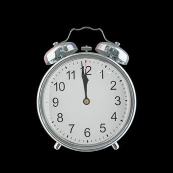 11h 59m PM or AM Vintage Steel Alarm Clock photo