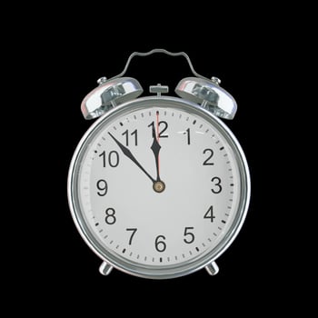 11h 53m PM or AM Vintage Steel Alarm Clock photo