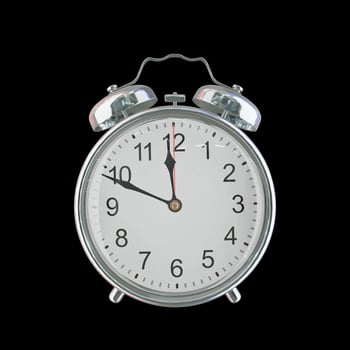 11h 49m PM or AM Vintage Steel Alarm Clock photo