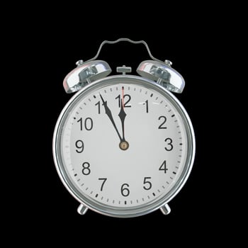 11h 56m PM or AM Vintage Steel Alarm Clock photo