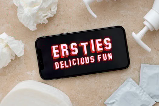KYIV, UKRAINE - JANUARY 23, 2024 Ersties adult content website logo on display of iPhone 12 Pro photo