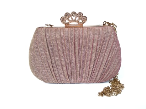 pink female bag on a white background isolated photo