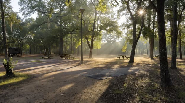 Picnic site in park photo